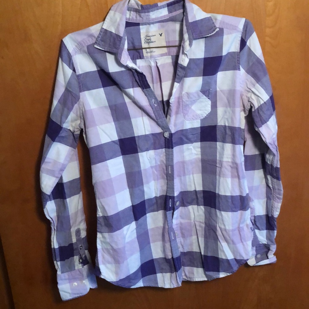🖤 2 for $15 🖤 Purple plaid American Eagle Shirt